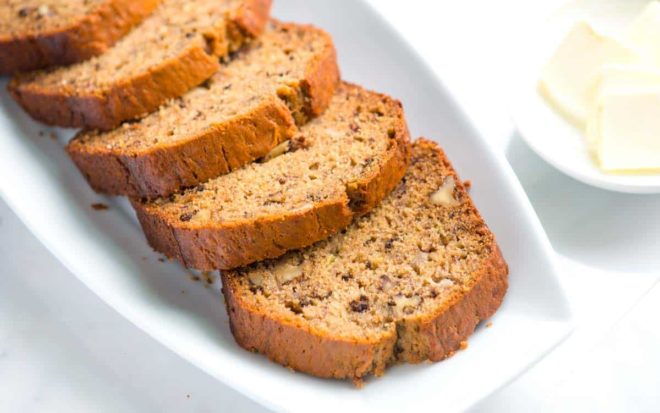 Sliced Sweet Bread Loaves Platter