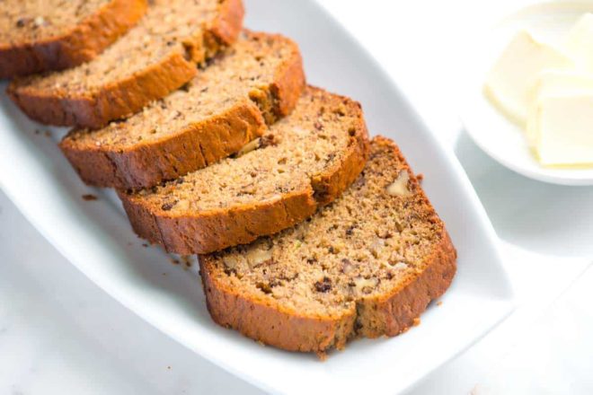 Sliced Sweet Bread Loaves Platter